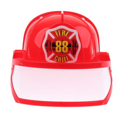 Kids Fireman Chief Safety Helmet Firefighter Hat Role Play Toy Fancy