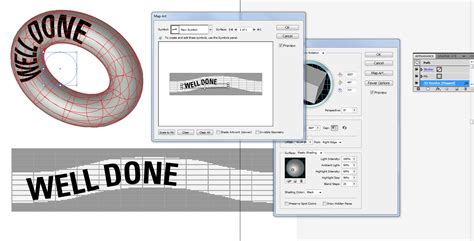 Adobe Illustrator Warping Text Into A 3d Donut Shape Graphic