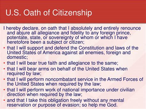 Ppt Us Oath Of Citizenship Powerpoint Presentation Free Download