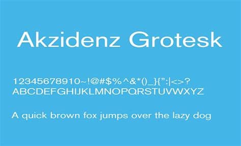 You can use the berthold script medium to create interesting designs, covers, shop and store name and logos. Akzidenz Grotesk Font Free - Download Fonts