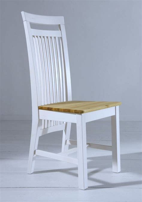 Für zimmer, büros, ecken und oasen: Stuhl aus Holz Holzstuhl Stühle Kiefer massiv weiß gelaugt