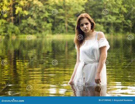 Beautiful Girl In The Lake Stock Photo Image Of Summer 47190942