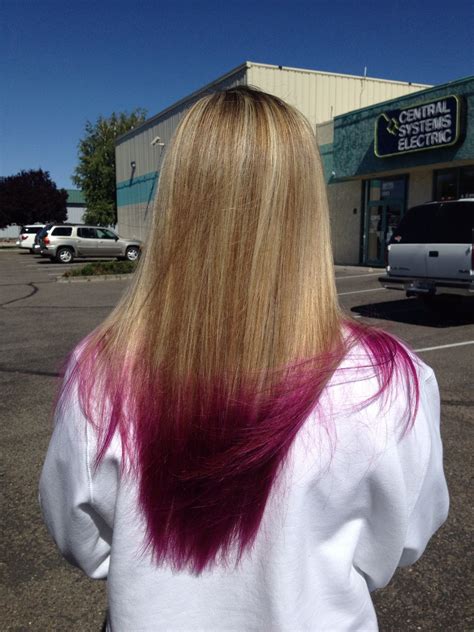 Dip Dyed Hair With Pink Dip Dye Hair Dyed Hair Hair Styles