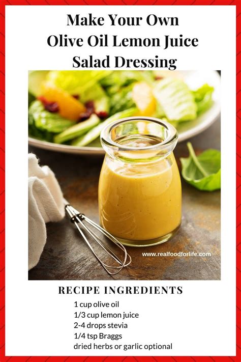 Olive Oil Lemon Juice Salad Dressing Is Delicious And Easy To Make Recipe Olive Oil Salad