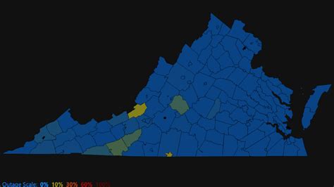 Virginia Power Outage Map Shows Affected Counties As Of 1045 Am