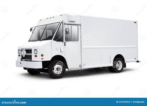 White Delivery Van On White With Drop Shadow Stock Photo Image Of