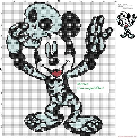 Maybe you would like to learn more about one of these? Mickey Mouse skeleton cross stitch pattern - free cross ...