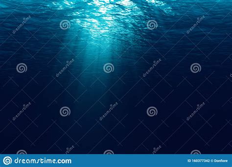 Perfectly Seamless Of Deep Blue Ocean Waves From Underwater Background