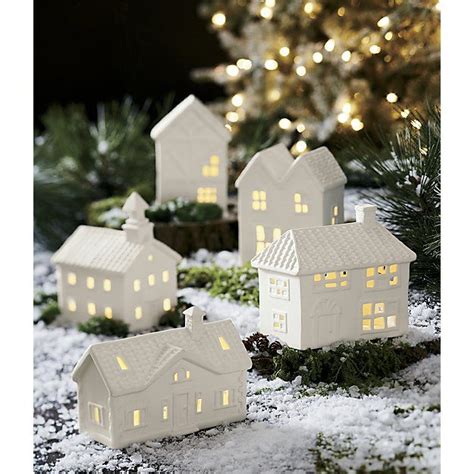 White Ceramic Houses Christmas Decor Ahome Designing