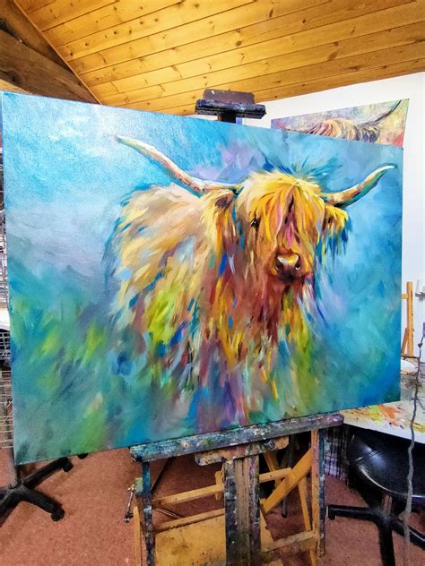 Large Highland Cow Painting — Sue Gardner Original Paintings