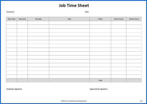 Free Printable Time Sheets For Employee Printable Templates