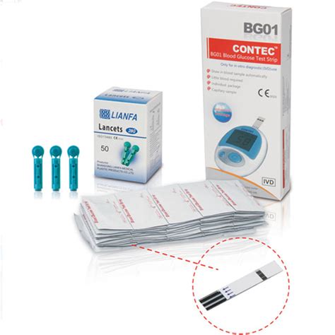 Contec BG01 Blood Glucose Monitor With Lancets And Test Strips Health