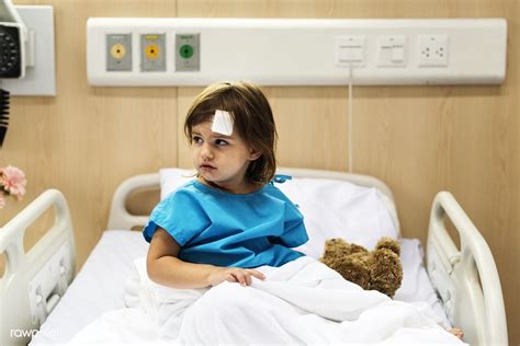 Download Premium Image Of Young Sick Girl Is Staying At The Hospital
