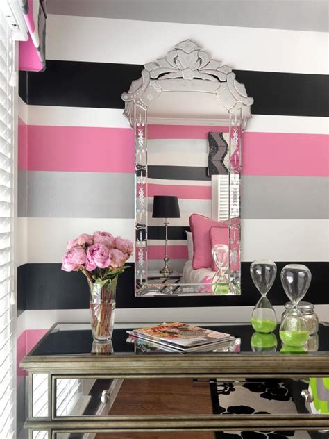 They're unique, affordable and feature artwork from independent artists across the world. Black, White and Pink Teen Girl's Bedroom With Art Deco ...