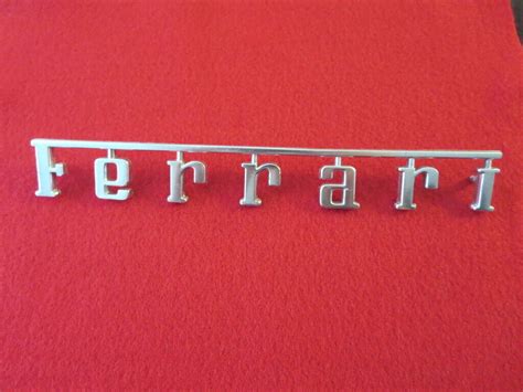 Vintage Ferrari Badge Emblem Letters Script Logo Authentic Original