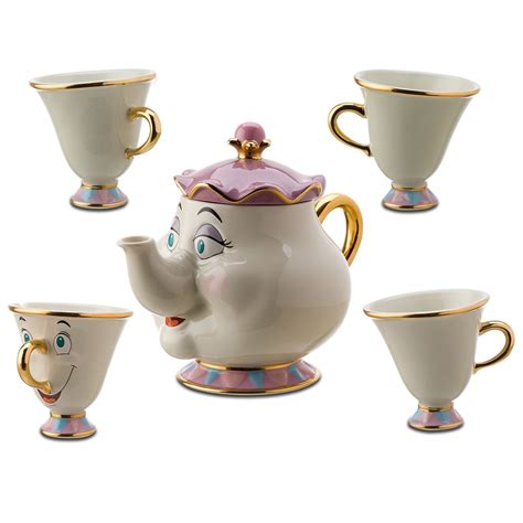 Vintage Disney Beauty And The Beast Mrs Potts Teapot And Cup Set