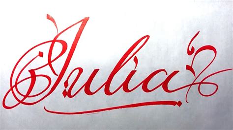 Julia Name Signature Calligraphy Status How To Cursive Write With Cut Marker Julia Julia