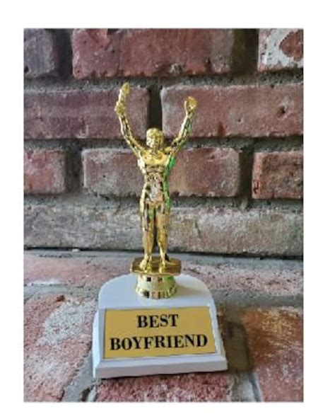 Custom Boyfriend Trophy Best Boyfriend Award Personalized Etsy