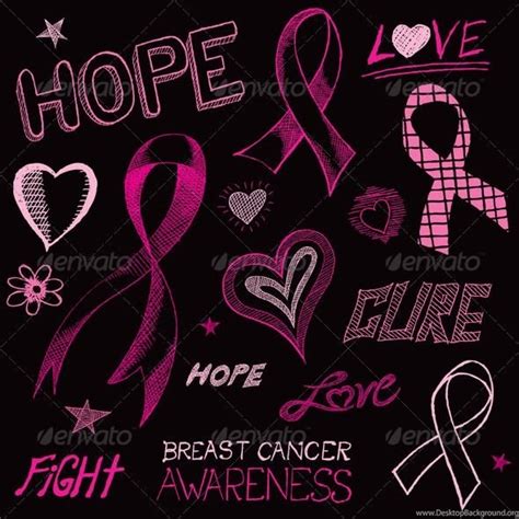 Breast Cancer Pink Ribbon Black Backgrounds Breast Cancer Awareness
