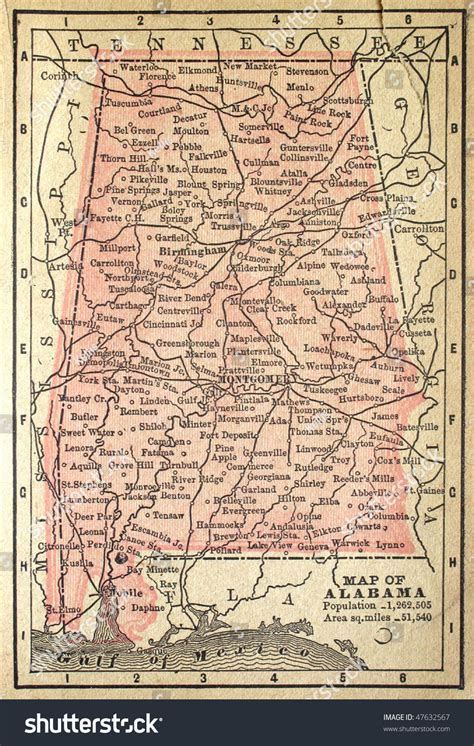 Alabama Circa 1880 See The Entire Map Collection