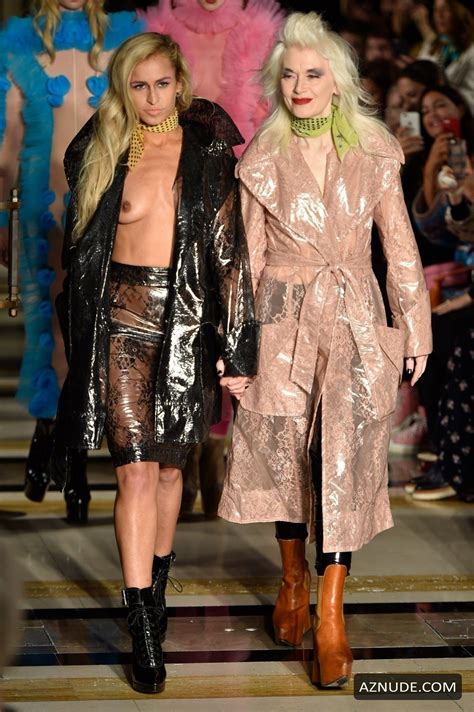 Alice Dellal Topless For Pam Hogg Show During London Fashion Week Springsummer 2018 In London