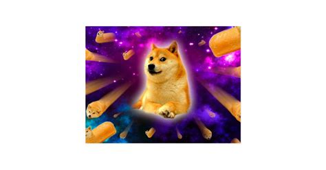 Bread Doge Shibe Space Wow Doge Postcard