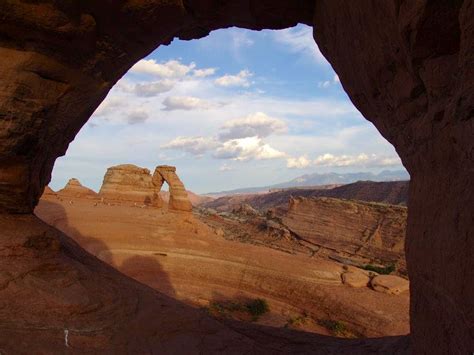 Delicate Arch Trough Another Arch Arches Np Utah Photos Diagrams