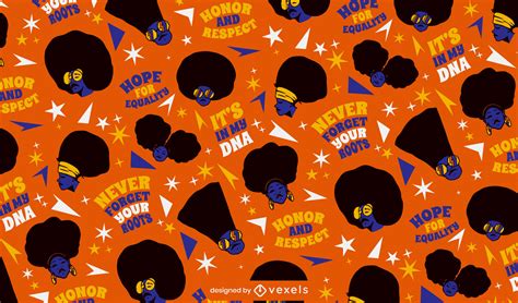 Black History Month Afro Hair Pattern Design Vector Download