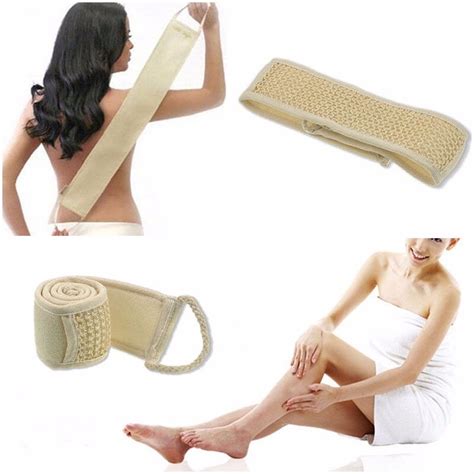 1pc Unisex Soft Exfoliating Loofah Shower Bath Brush With Strap Massage Spa Scrubber Sponge Body