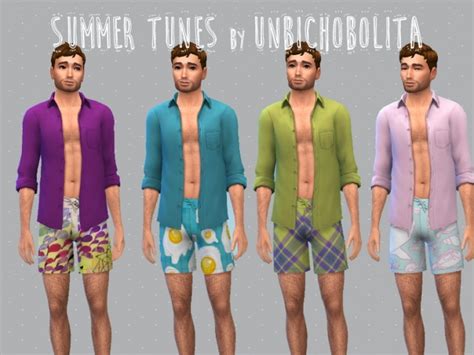 Male Version Of The Summer Tunes Collection At Un Bichobolita Sims 4