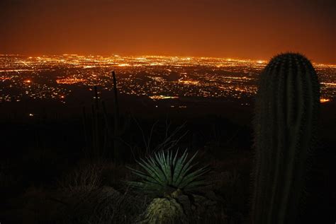 View Of Tucson At Night Night City Arizona Tucson
