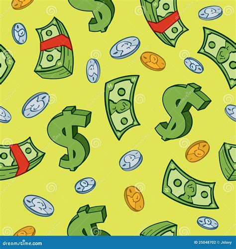 Seamless Cartoon Money Pattern Stock Photography Image 25048702