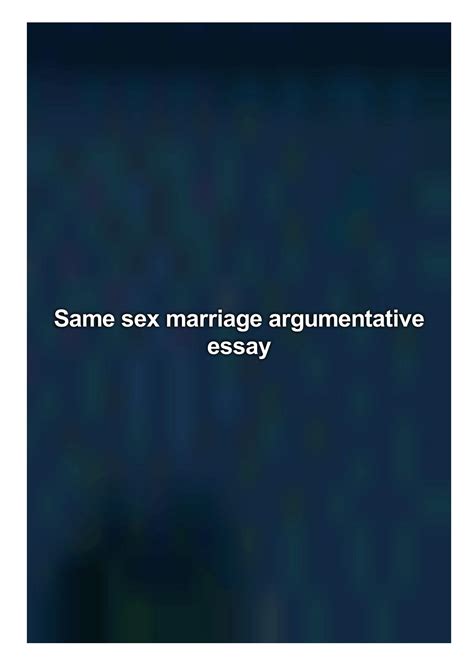 Same Sex Marriage Argumentative Essay By Nguyen Natalie Issuu