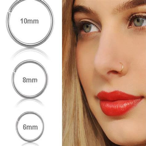 1 Pcs New Arrival Stainless Steel Nose Hoop Nose Rings Fake Septum Clicker Body Piercing Jewelry