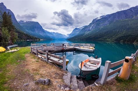 Premium Photo Beautiful Nature Norway Natural Landscape Lovatnet Lake