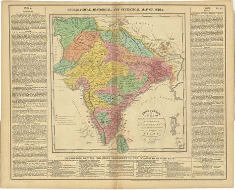 Antique Map Of India By Lavoisne 1821