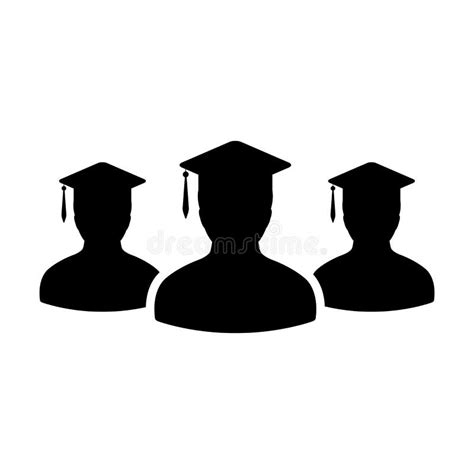 Degree Icon Vector Male Group Of Students Person Profile Avatar With