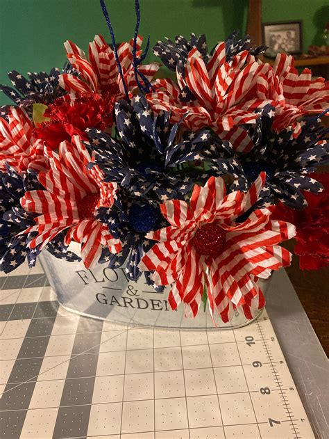 Independence Day Flower Arrangement 4th Of July Patriotic Etsy