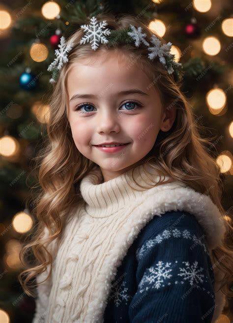 Premium Ai Image Happy Smiling European Little Girl In Merry