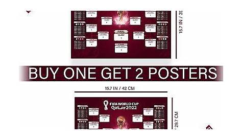 2 X POSTERS Qatar World Cup 2022 Schedule Bracket Predictor Wall-Chart