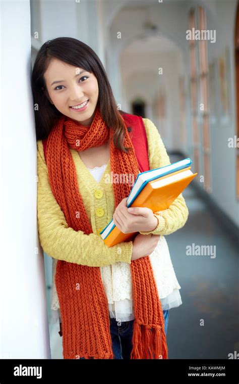 Beautiful Chinese College Girl Wearing Telegraph