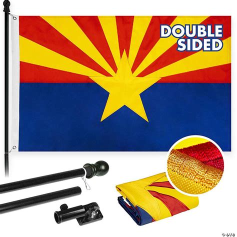 G128 6 Feet Tangle Free Spinning Flagpole Black Arizona Double Sided