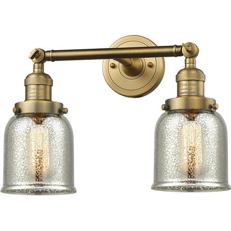 Bathroom Vanity 2 Light Fixtures With Brushed Brass Finish Cast Brass