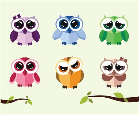 Cute Cartoon Owls Vector Free Vectors Ui Download