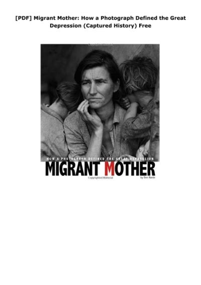 [pdf] Migrant Mother How A Photograph Defined The Great Depression