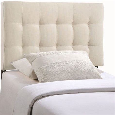 Ivory Upholstered Headboard Twin Full Queen King Bed Frame