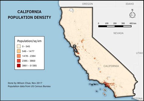 Orientar Operación Posible Robar A California Population Density Map