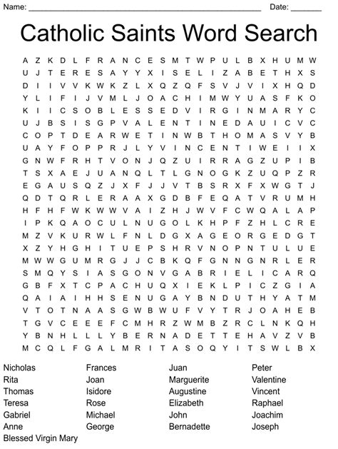 Catholic Word Searches Printable