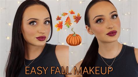 How To Quick And Easy Fall Makeup Tutorial Simple Eye And Bold Lip