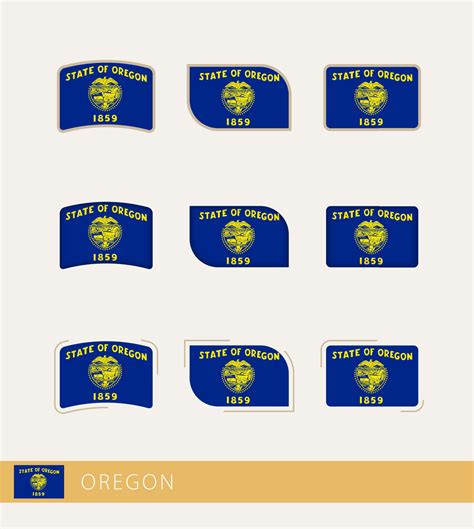 Banderas Vectoriales De Oregon Colección De Banderas De Oregon